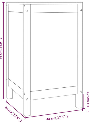 Wasmand 44x44x76 cm massief grenenhout honingbruin