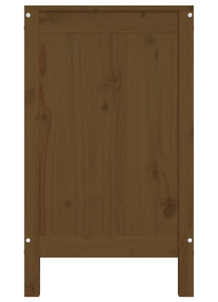 Wasmand 88,5x44x76 cm massief grenenhout honingbruin