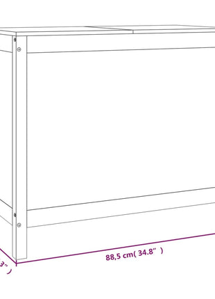 Wasmand 88,5x44x76 cm massief grenenhout honingbruin