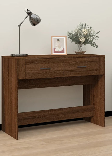 Wandtafel 100x39x75 cm bewerkt hout bruin eikenkleur
