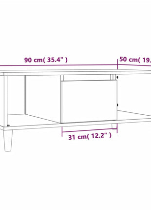 Salontafel 90X50X36,5 Cm Bewerkt Hout Kleurig