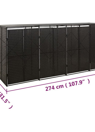 Containerberging Viervoudig 274X80X117 Cm Poly Rattan