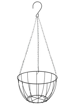 Plantenbakken hangend 4 st met kokosbak staal Ø 35x52 cm zwart