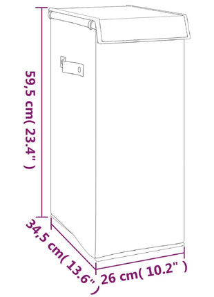 Wasmand Inklapbaar 26X34,5X59,5 Cm Kunstlinnen Grijs