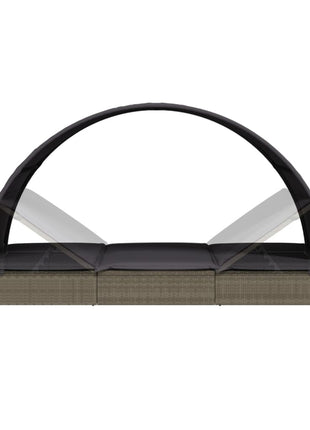 Ligbed 2-Persoons Met Rond Dak 211X112X140 Cm Poly Rattan