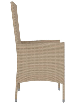 Tuinstoelen Met Kussens Poly Rattan Beige