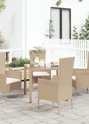 Tuinstoelen Met Kussens Poly Rattan Beige