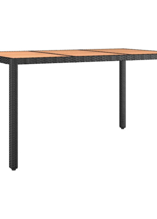 Tuintafel Met Houten Blad Poly Ratten En Acaciahout Zwart