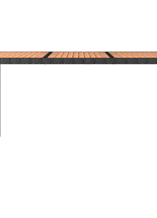 Tuintafel Met Houten Blad Poly Ratten En Acaciahout Zwart