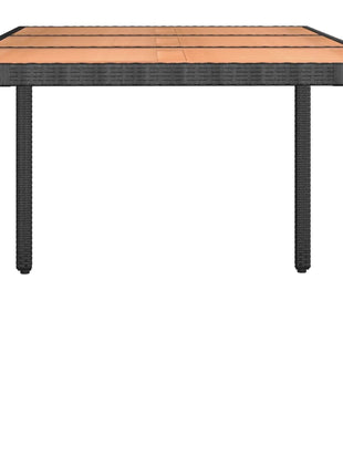 Tuintafel Met Houten Blad Poly Ratten En Acaciahout Zwart