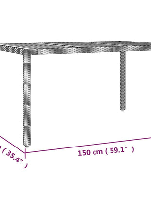 Tuintafel Met Houten Blad Poly Ratten En Acaciahout Zwart
