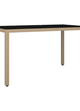 Tuintafel Met Glazen Blad Poly Rattan En Gehard Beige