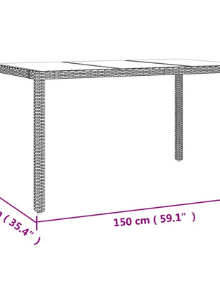 Tuintafel Met Glazen Blad Poly Rattan En Gehard Beige