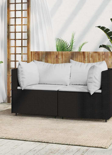 Tuinhoekbank Met Kussens Poly Rattan
