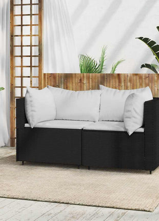 Tuinhoekbanken Met Kussens 2 St Poly Rattan
