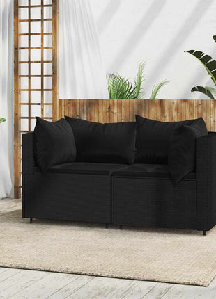 Tuinhoekbanken Met Kussens 2 St Poly Rattan