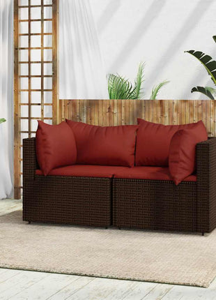 Tuinhoekbanken Met Kussens 2 St Poly Rattan