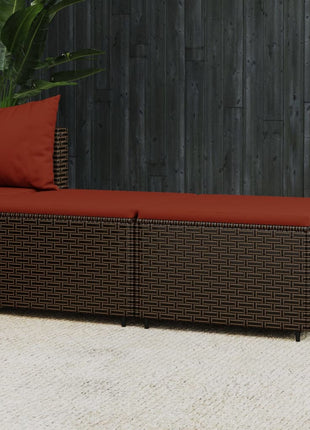 Voetensteunen Met Kussens Poly Rattan