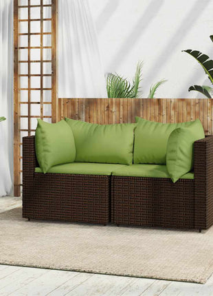 Tuinhoekbanken Met Kussens 2 St Poly Rattan