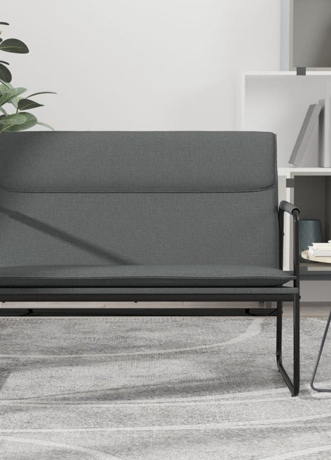 Bankje 100x64x80 cm stof donkergrijs