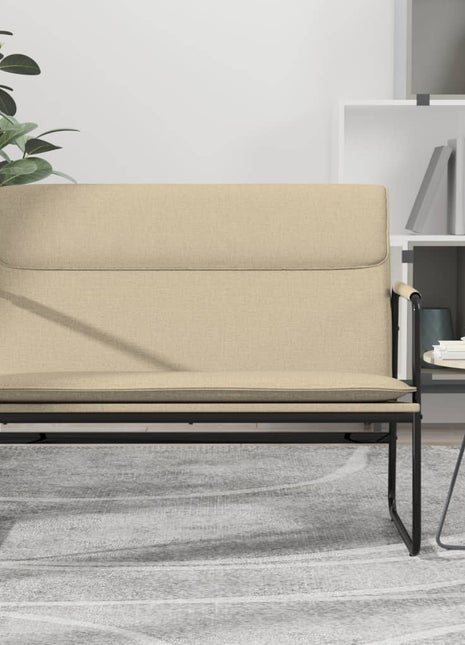 Bankje 100x64x80 cm stof crèmekleurig
