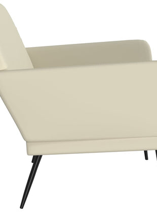 Bankje 107x80x81 cm kunstleer crèmekleurig