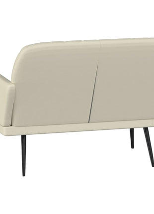 Bankje 107x80x81 cm kunstleer crèmekleurig