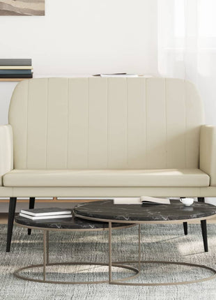 Bankje 107x80x81 cm kunstleer crèmekleurig