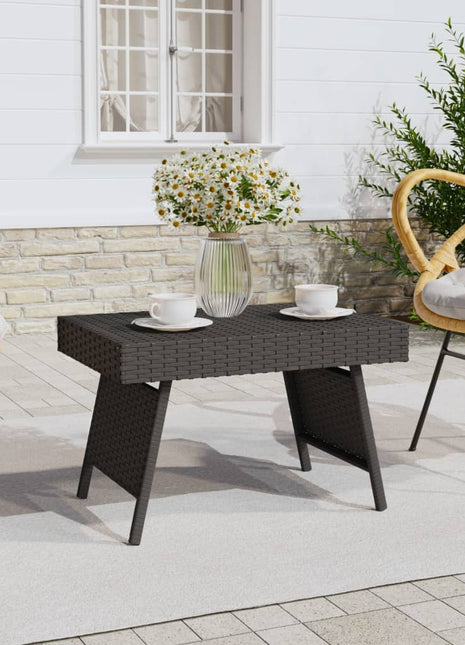 Bijzettafel Inklapbaar 60X40X38 Cm Poly Rattan