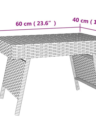 Bijzettafel Inklapbaar 60X40X38 Cm Poly Rattan
