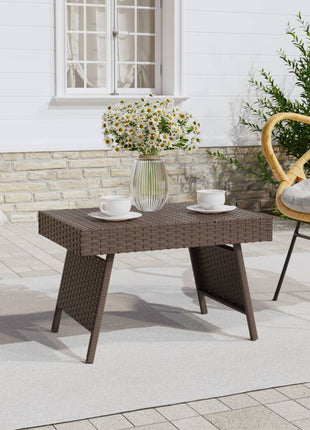 Bijzettafel Inklapbaar 60X40X38 Cm Poly Rattan
