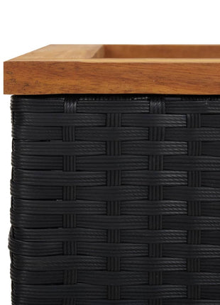 Plantenbak Poly Rattan Zwart