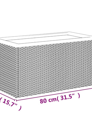 Plantenbak Poly Rattan Zwart
