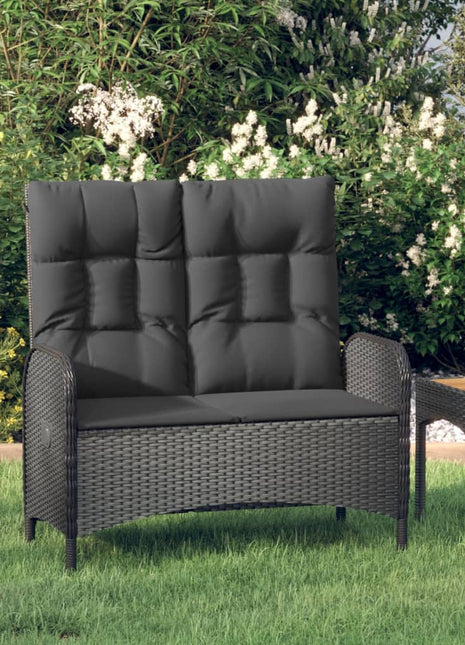 Tuinbank Verstelbaar Met Kussens 107 Cm Poly Rattan