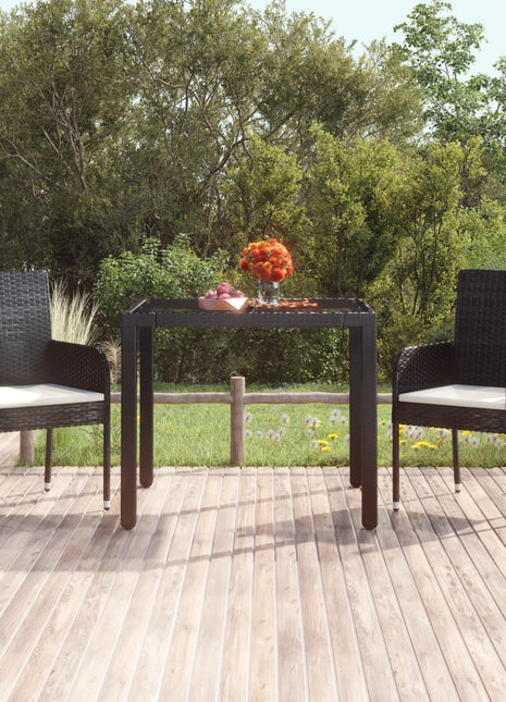 Tuintafel Met Poly Rattan Zwart