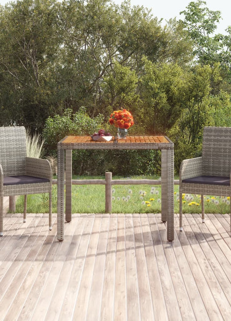 Tuintafel Met Poly Rattan Grijs