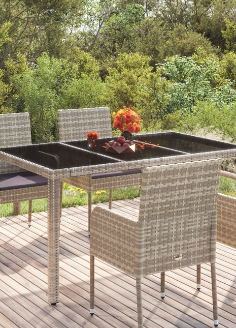 Tuintafel Met Poly Rattan Grijs