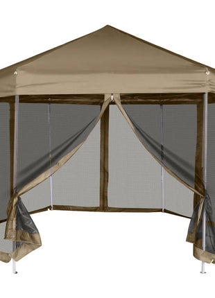 Partytent Pop-Up Zeshoekig Met 6 Zijwanden 3,6X3,1 M