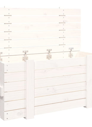Opbergbox 91X40,5X42 Cm Massief Grenenhout Wit