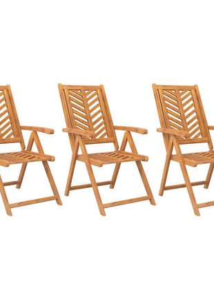 Tuinstoelen 3 st verstelbaar massief acaciahout