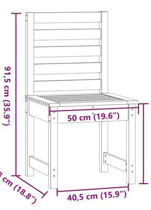 Tuinstoelen 2 st 50x48x91,5 cm massief grenenhout