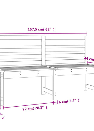 Tuinbank 157,5 Cm Massief Grenenhout Zwart Zwart Grenenhout