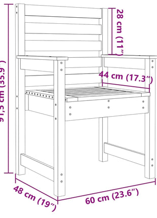 Tuinstoelen 2 st 60x48x91 cm massief grenenhout wit
