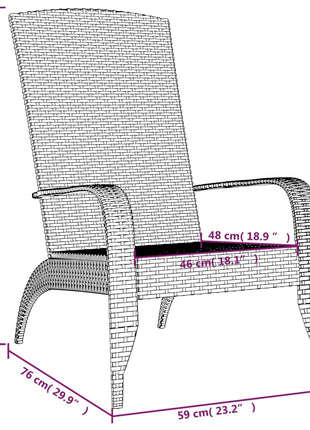 Tuinstoel Adirondack Poly Rattan