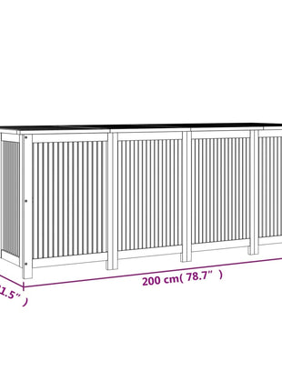 Tuinbox 200x80x75 cm massief acaciahout