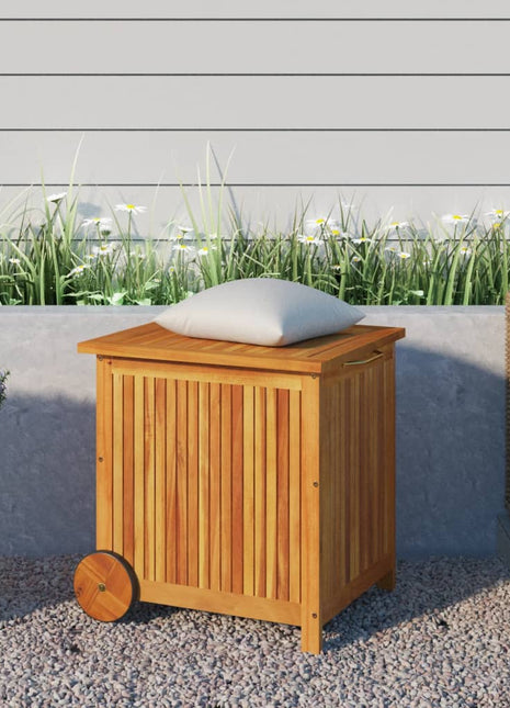 Tuinbox met wieltjes 60x50x58 cm massief acaciahout