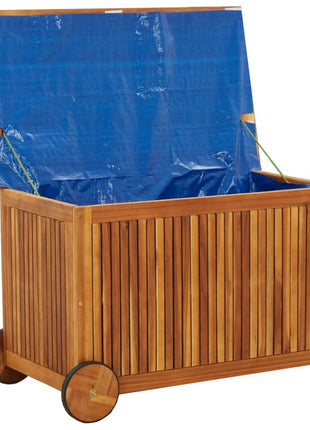 Tuinbox met wieltjes 90x50x58 cm massief acaciahout