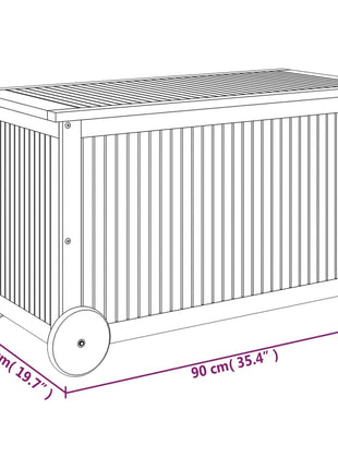 Tuinbox met wieltjes 90x50x58 cm massief acaciahout
