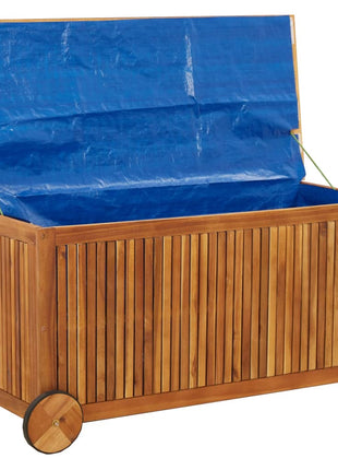 Tuinbox met wieltjes 113x50x58 cm massief acaciahout