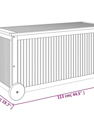 Tuinbox met wieltjes 113x50x58 cm massief acaciahout